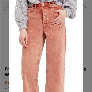 Free People wide leg terracotta denim